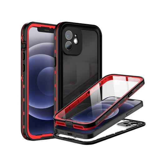 For Iphone 12 Water Proof Case / Black & Red