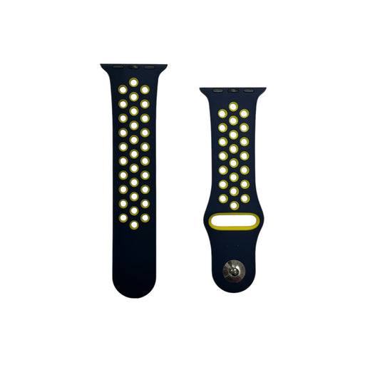 For Apple Watch Sport Band 38/40 mm - Navy Blue & Yellow