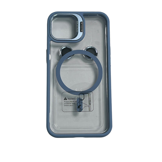 For Iphone 14 Clear Mag Safe with Camera Protector Case - Light Blue