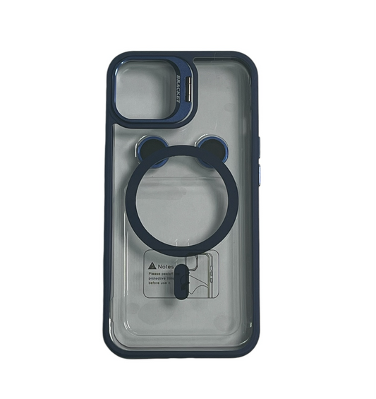 For Iphone 15 Clear Mag Safe with Camera Protector Case - Blue