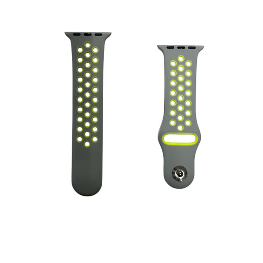 For Apple Watch Sport Band 38/40 mm - Light Gray with Phosphorescent yellow