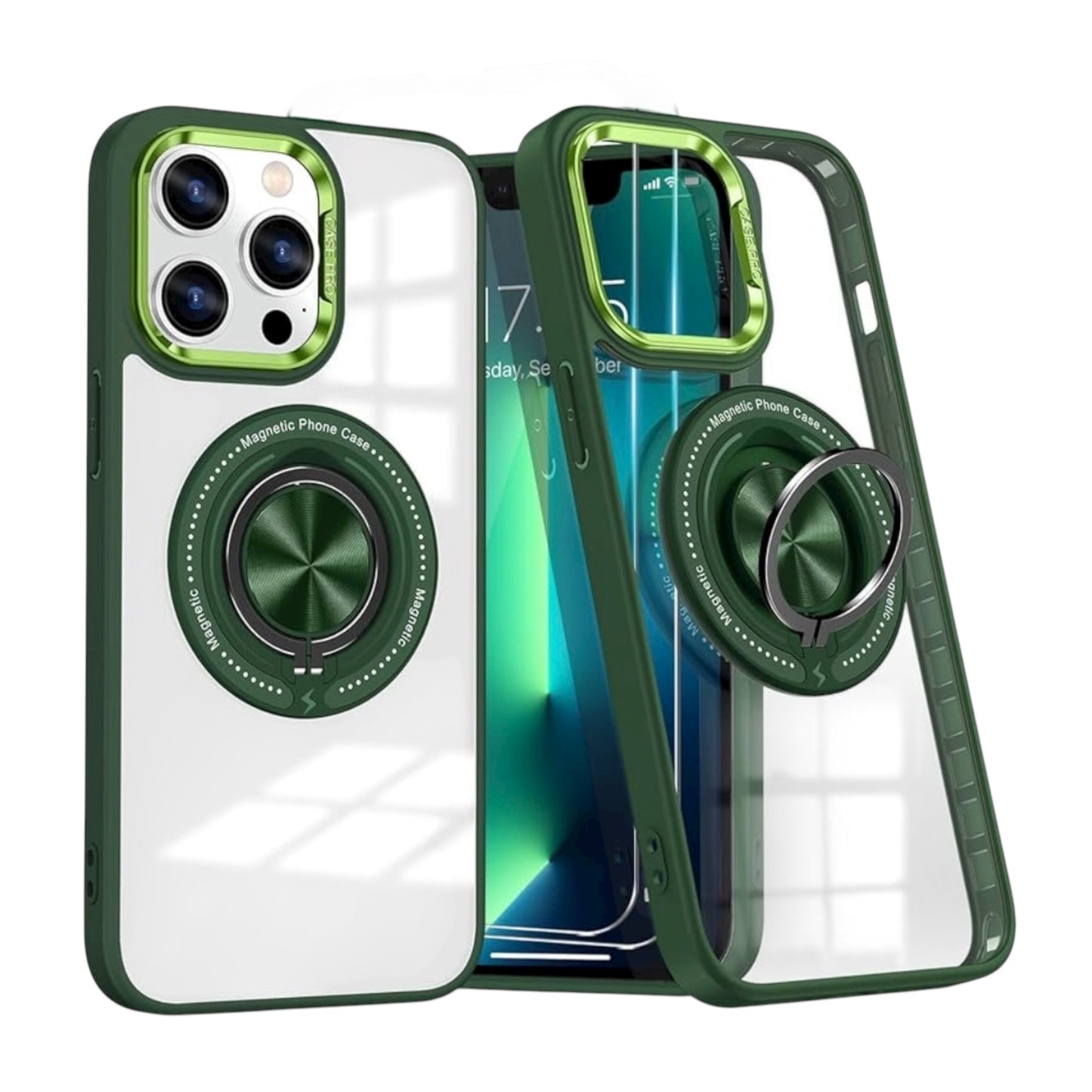 For iPhone 15 Pro Max / Clear & Green