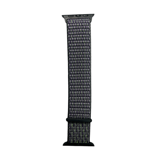 For Apple Watch Nylon Strap 38/40mm - Black , Purple & Green