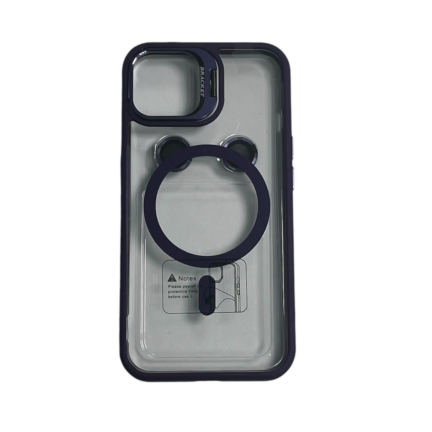 For Iphone 15 Plus Clear Mag Safe with Camera Protector Case - Purple