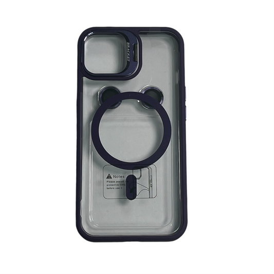 For Iphone 15 Plus Clear Mag Safe with Camera Protector Case - Purple