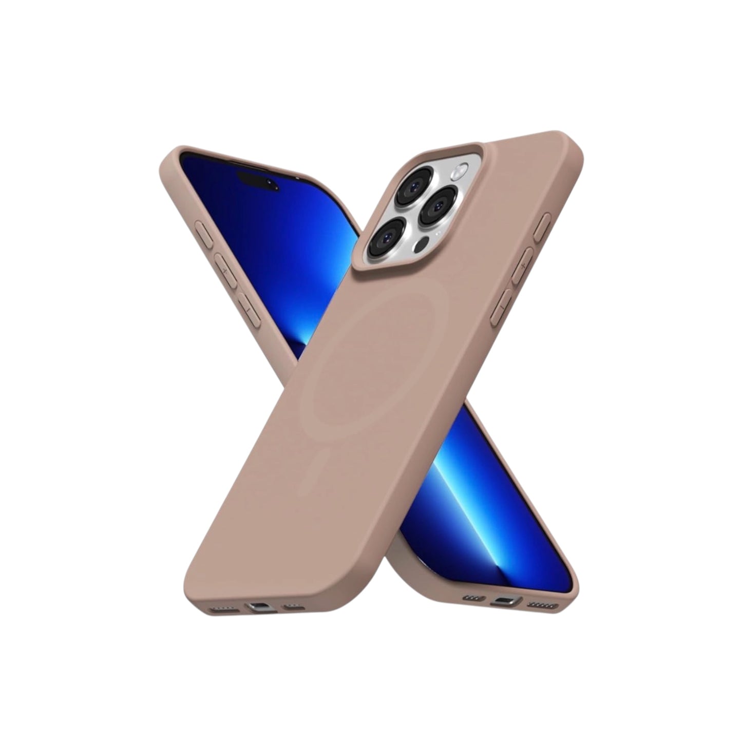 For Iphone 16 Pro Silicone MagSafe Case- Light Brown