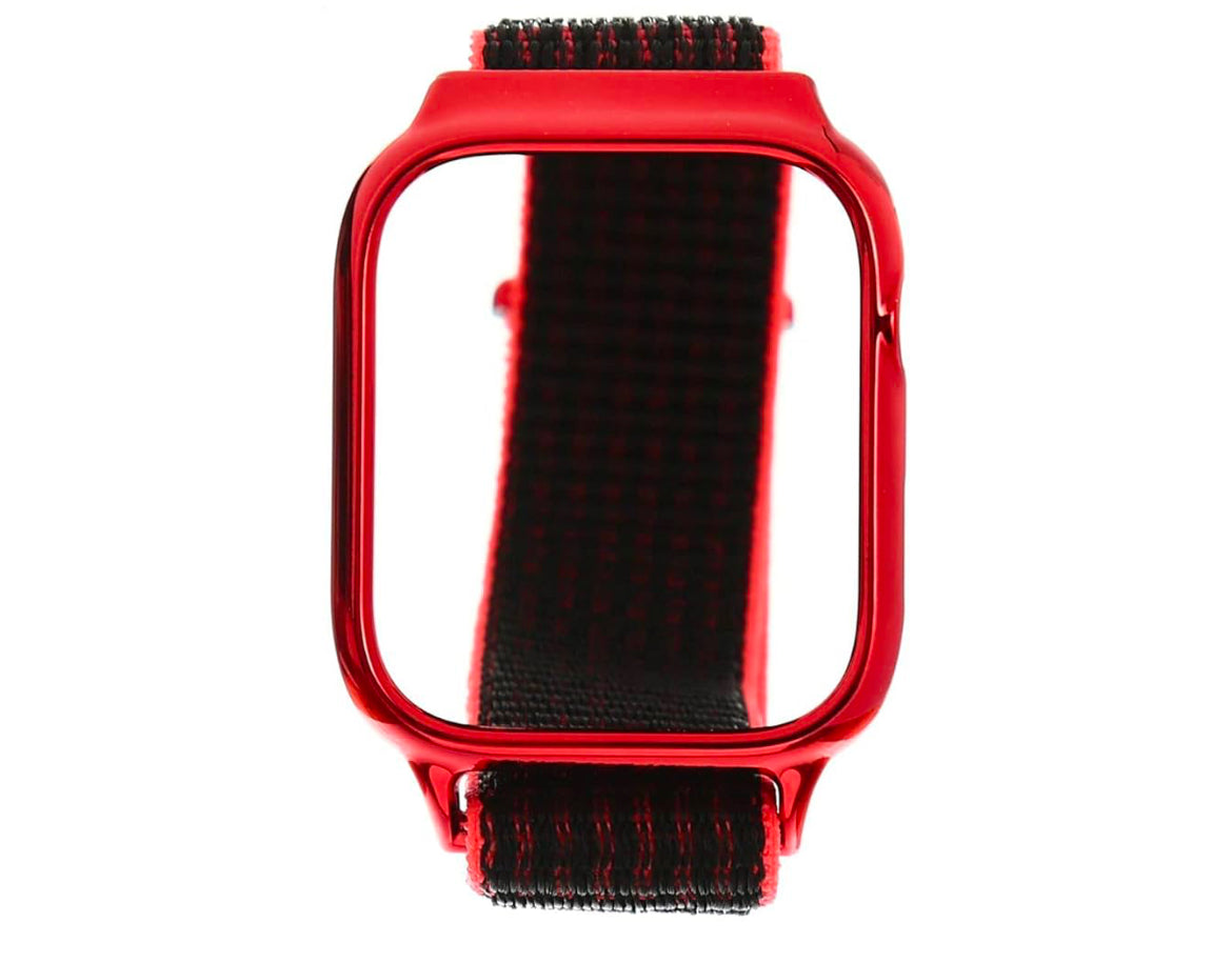 For Apple Watch Nylon Strap with Schockproof 42/44mm - Black Red &  Pink