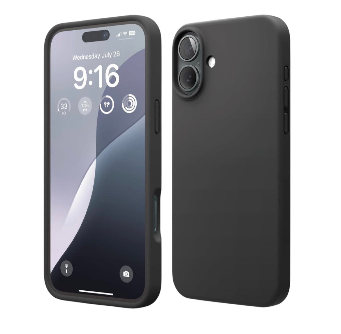 For Iphone 16 Silicone Case - Black