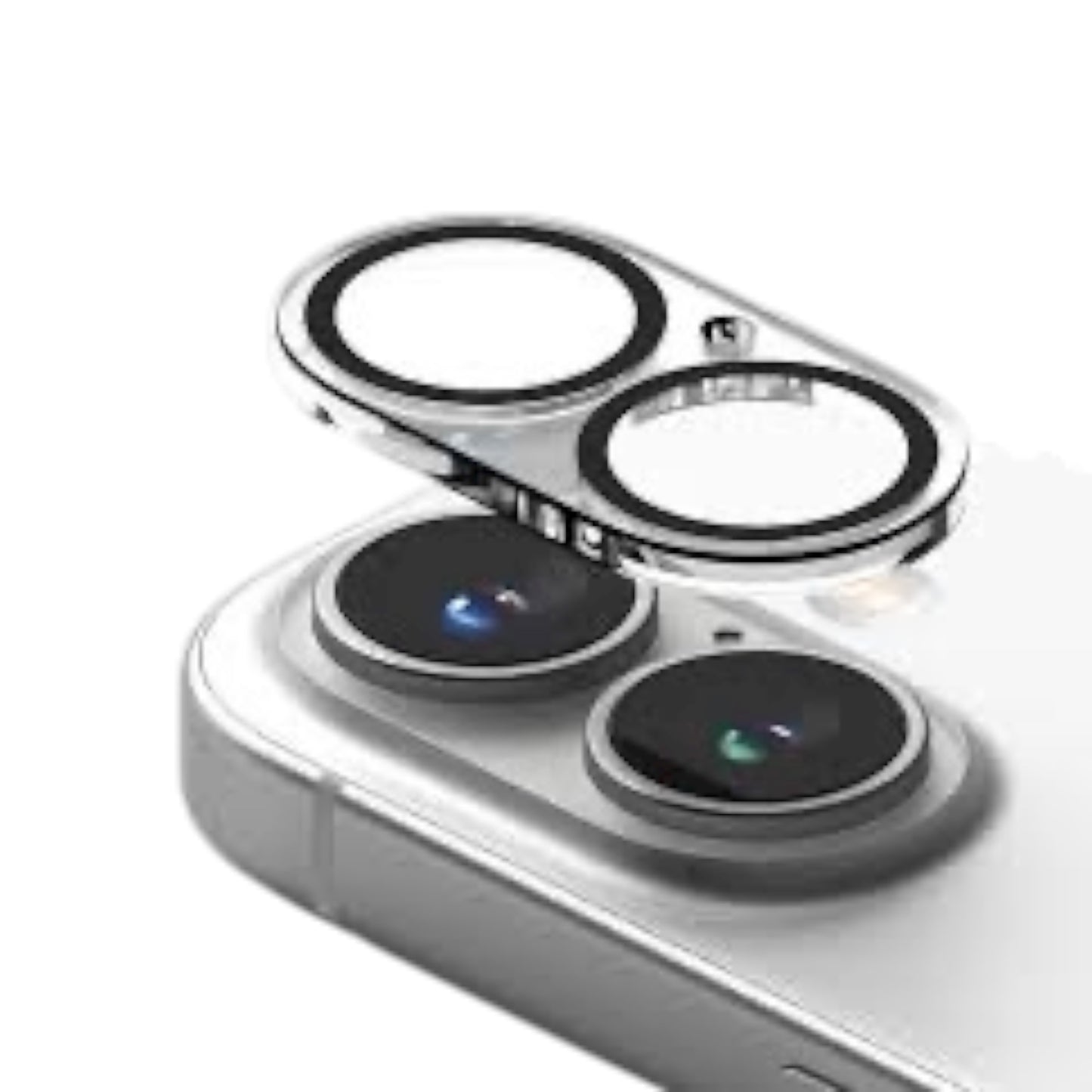 Camera Protector For iPhone 16 Plus - Silver & Black