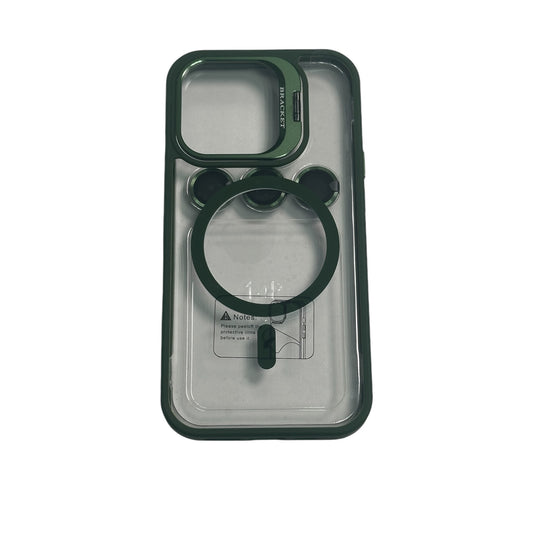 For Iphone 15 Pro Clear Mag Safe with Camera Protector Case - Green