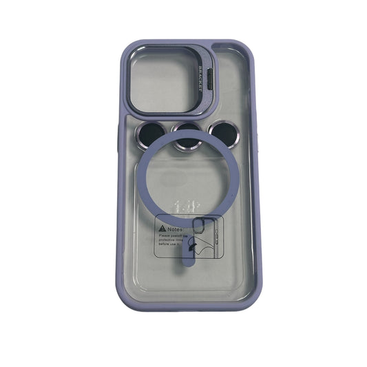 For Iphone 15 Pro Clear Mag Safe with Camera Protector Case - Lavander