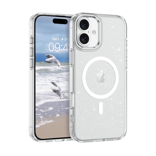 For Iphone 14 Pro Silicone case With MagSafe - clear/glitter