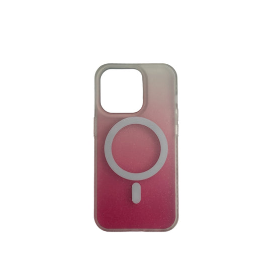 For Iphone 14 Pro Silicone Case with Magsafe - Pink & Glitter