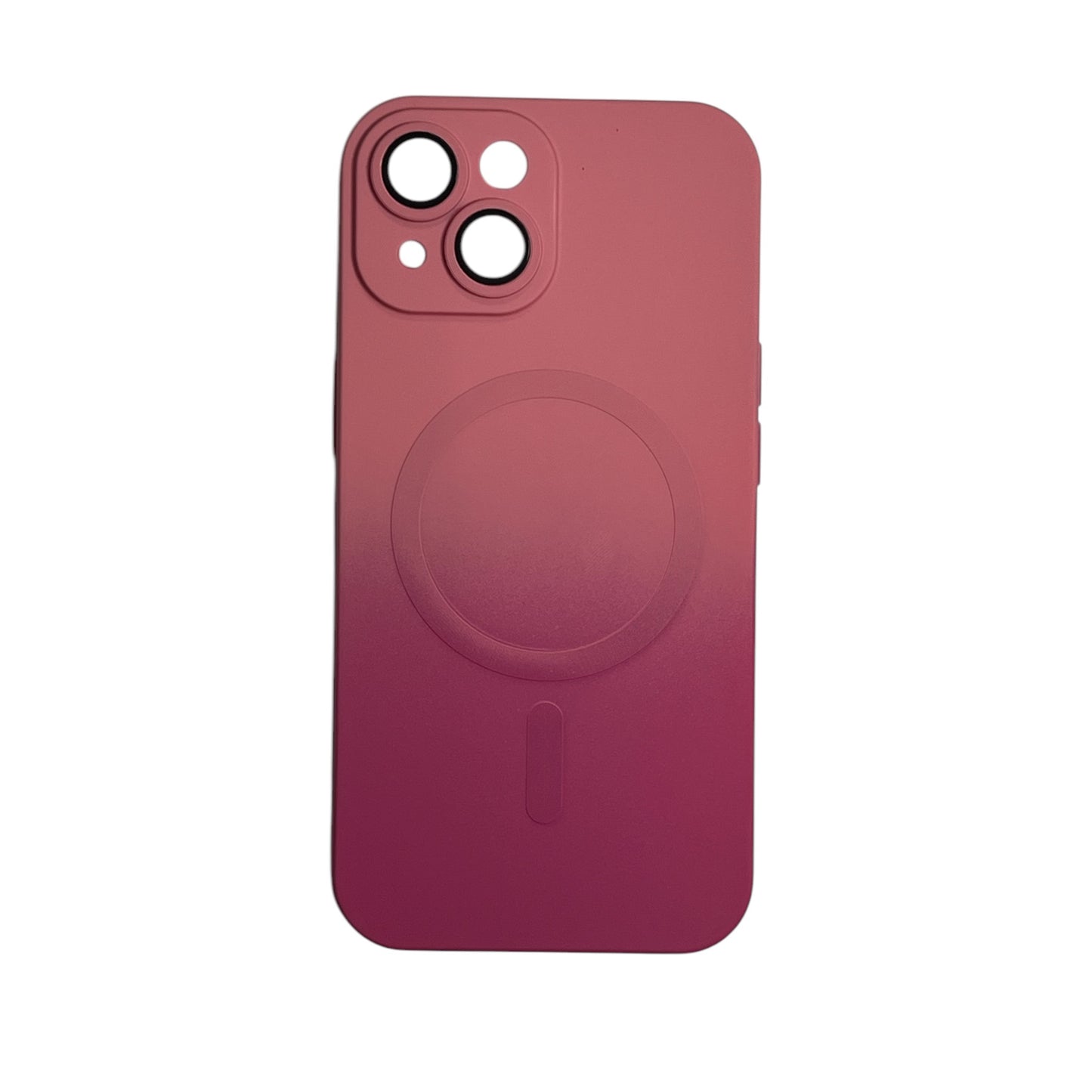 for iPhone 15 Asthetic Shockproof Cute Girly Rainbow Soft Magsafe Silicone Phone case, Pink Rose