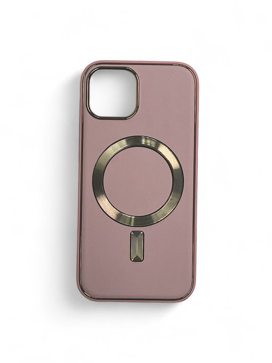 For Iphone 15 Case with magSafe - Pink Leather