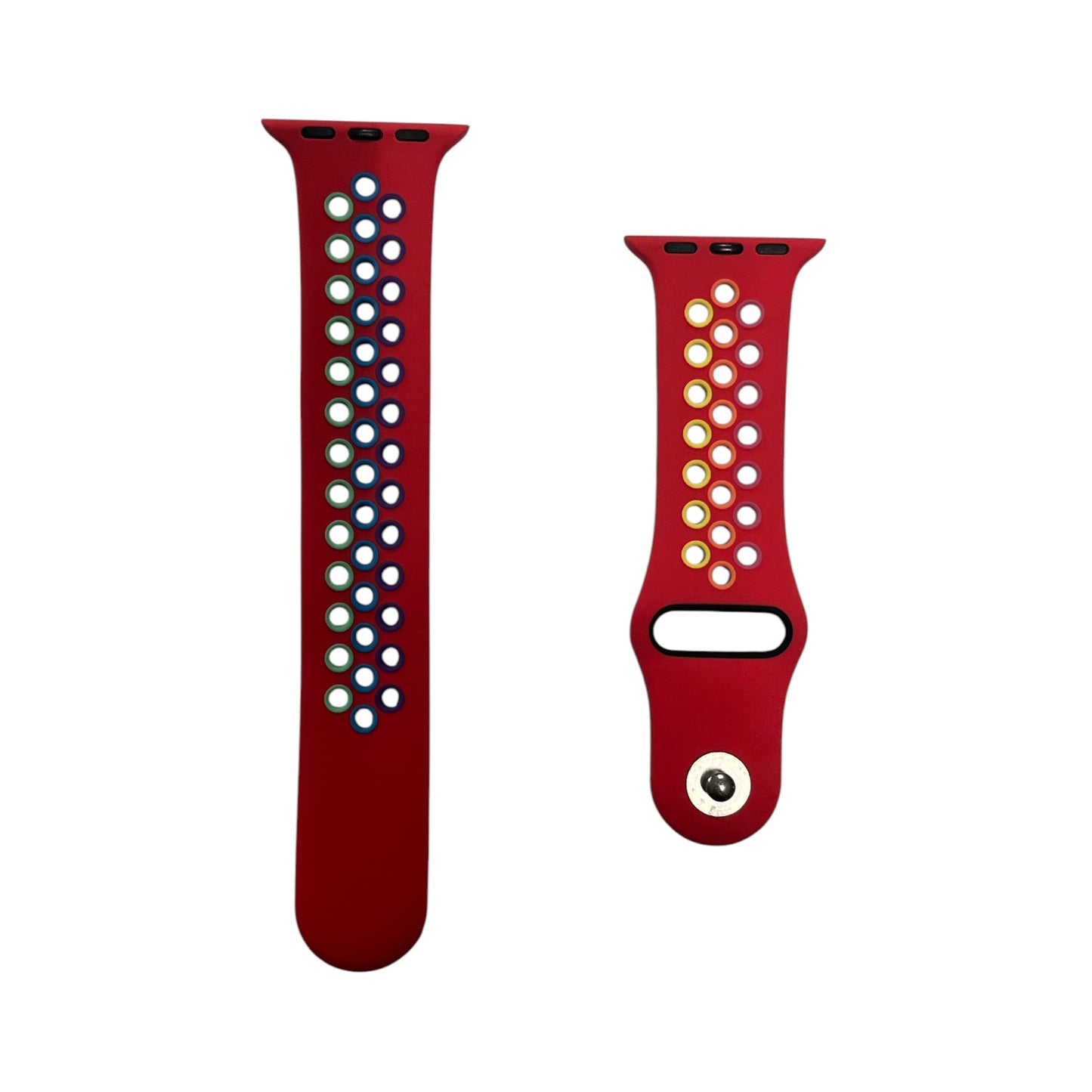 For Apple Watch Sport Band 38/40 mm S/M- Red & Multicolor
