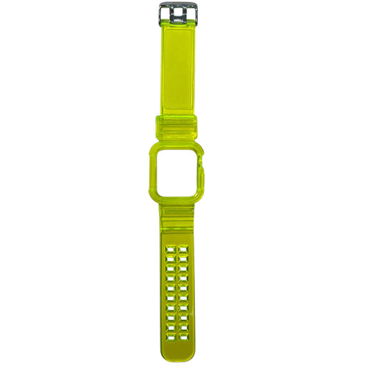 For Apple Watch Transparent Silicone Band 42/44 mm - Yellow
