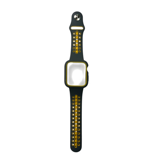 For Apple Watch Silicone Band & Case 40 mm - Gray & Yellow
