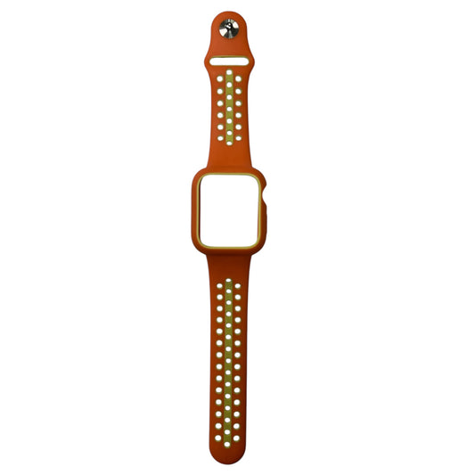 For Apple Watch Silicone Band & Case 40 mm - Orange & Yellow