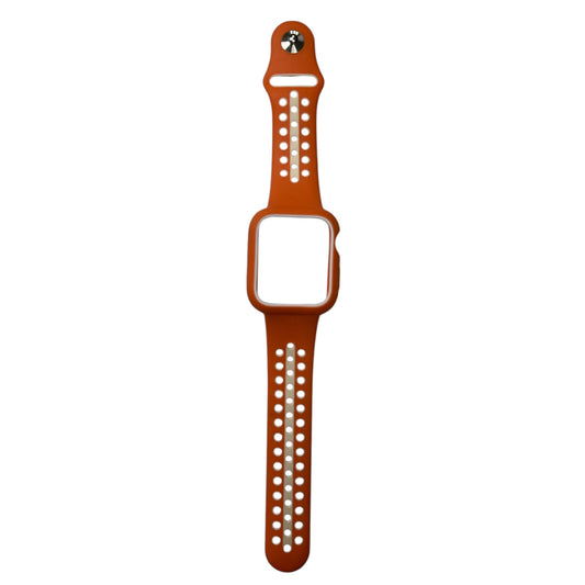 For Apple Watch Silicone Band & Case 40 mm - Orange & White