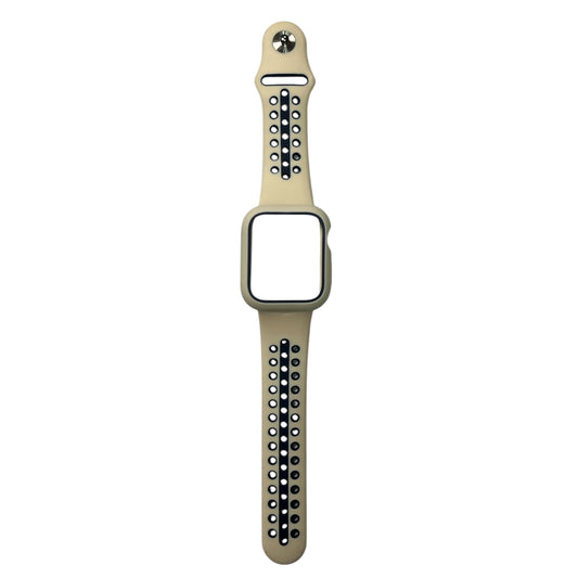 For Apple Watch Silicone Band & Case 40 mm - Bone White & Navy Blue