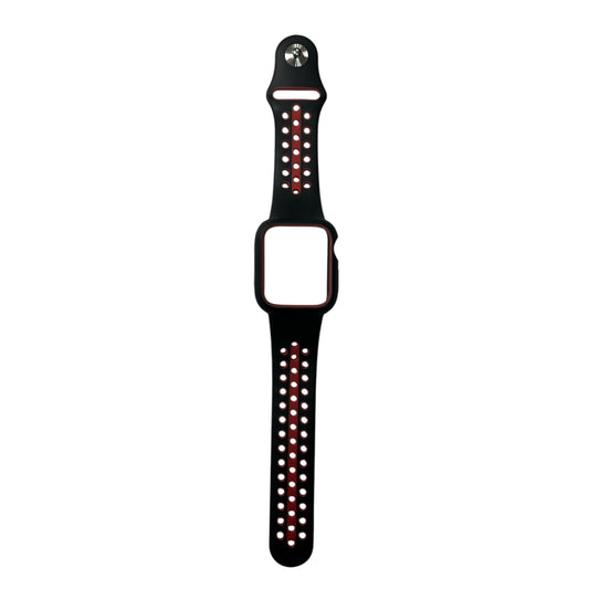 For Apple Watch Silicone Band & Case 40 mm - Black & Red
