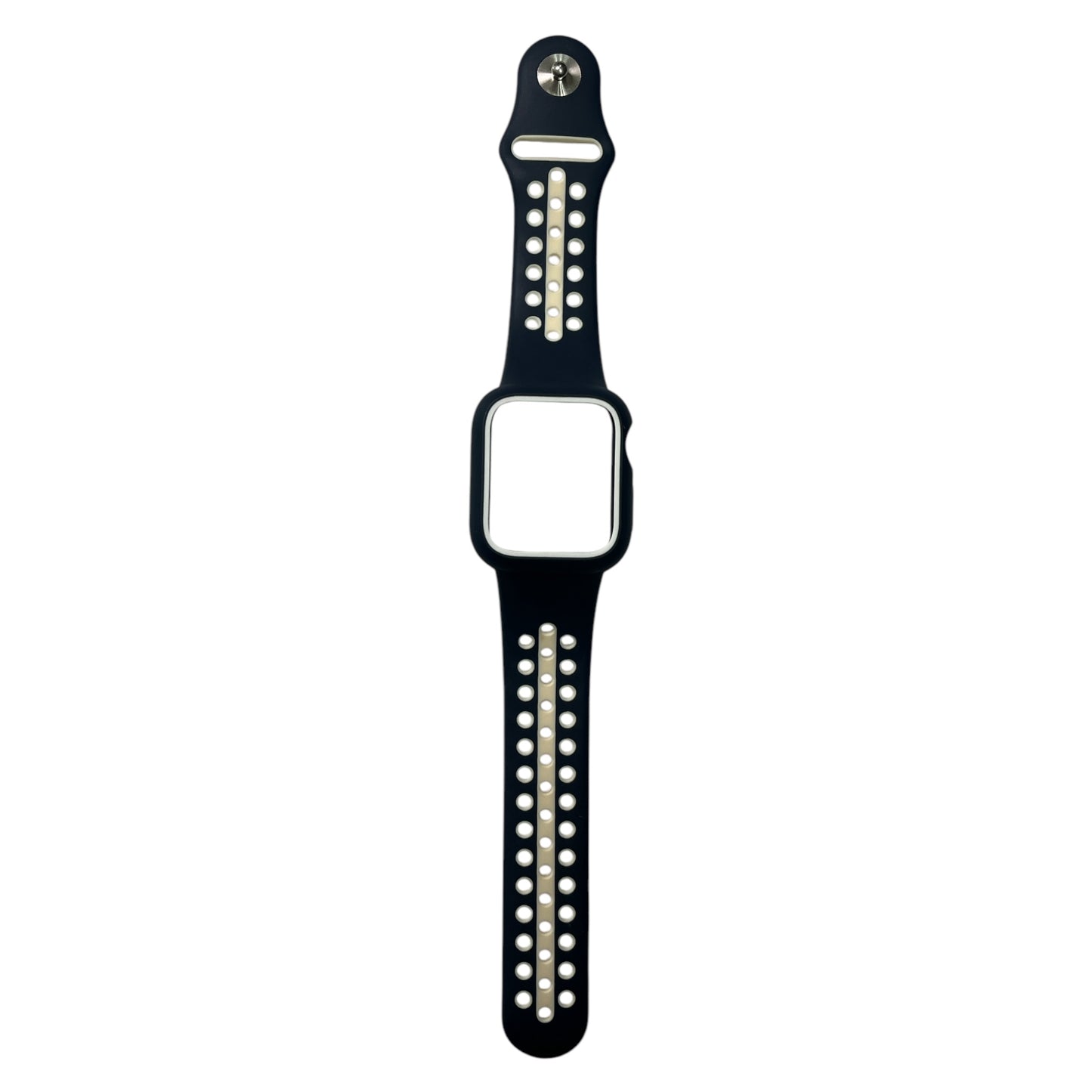 For Apple Watch Silicone Band & Case 40 mm - Navy Blue & White