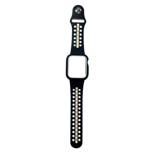 For Apple Watch Silicone Band & Case 40 mm - Navy Blue & White