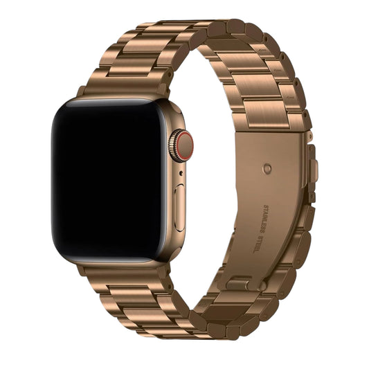 For Apple Watch Stainless Steel Band 42/44/45/49mm- Gold Coffe