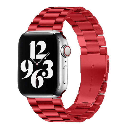 For Apple Watch Stainless Steel Band 42/44/45/49mm- Red