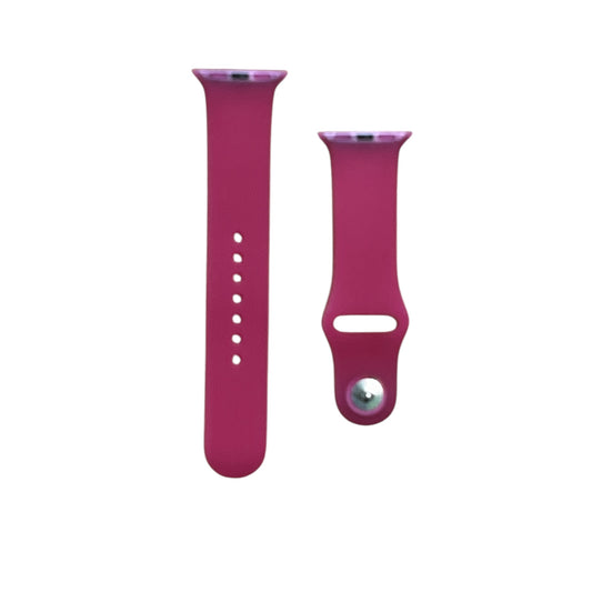 For Apple Watch 38/40/ mm simple Silicone Band - Fuschia  transparent
