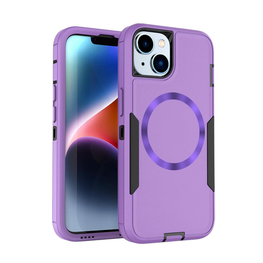 For Iphone 16 Plus Heavy Case With Mag Safe - Purple Black