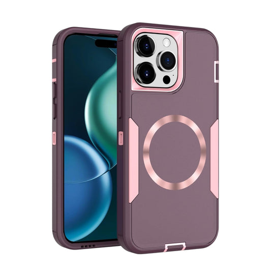 For Iphone 16 Pro Max Heavy Case With Mag Safe - Purple Rose