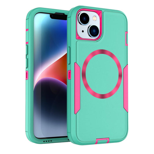 For Iphone 16 Plus  Heavy Case With Mag Safe - Blue Rose