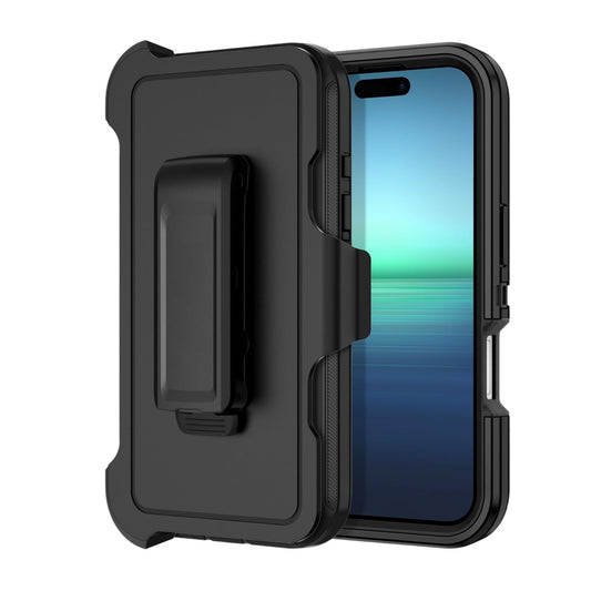 For Apple iPhone 16 Pro Max Rugged Heavy Duty Cover Case - Black