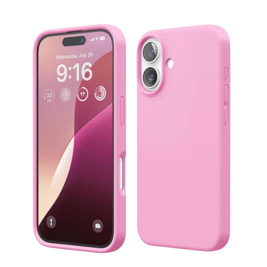 For Iphone 16 Silicone Case - Light Pink