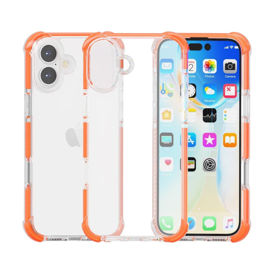 For iPhone 16 Plus- Clear & Orange