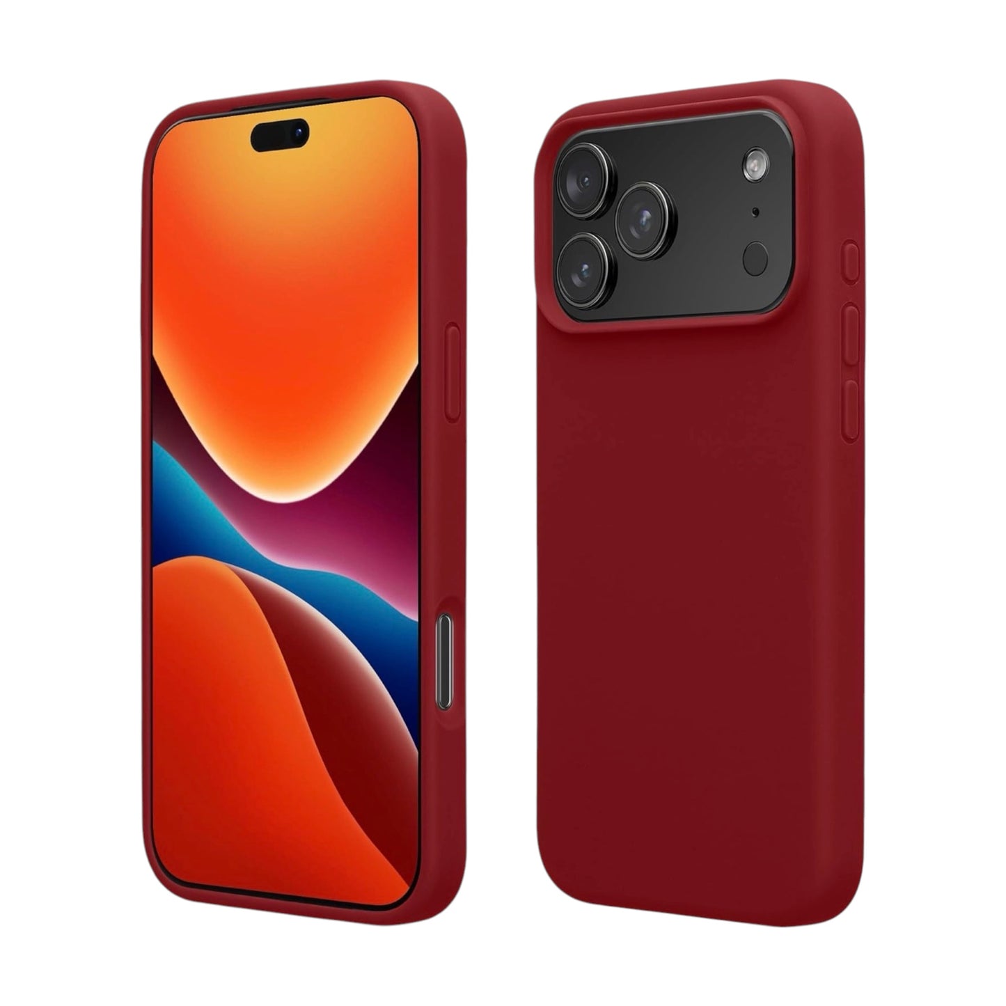 For Iphone 17 Pro Silicone Case - Rhubarb Red