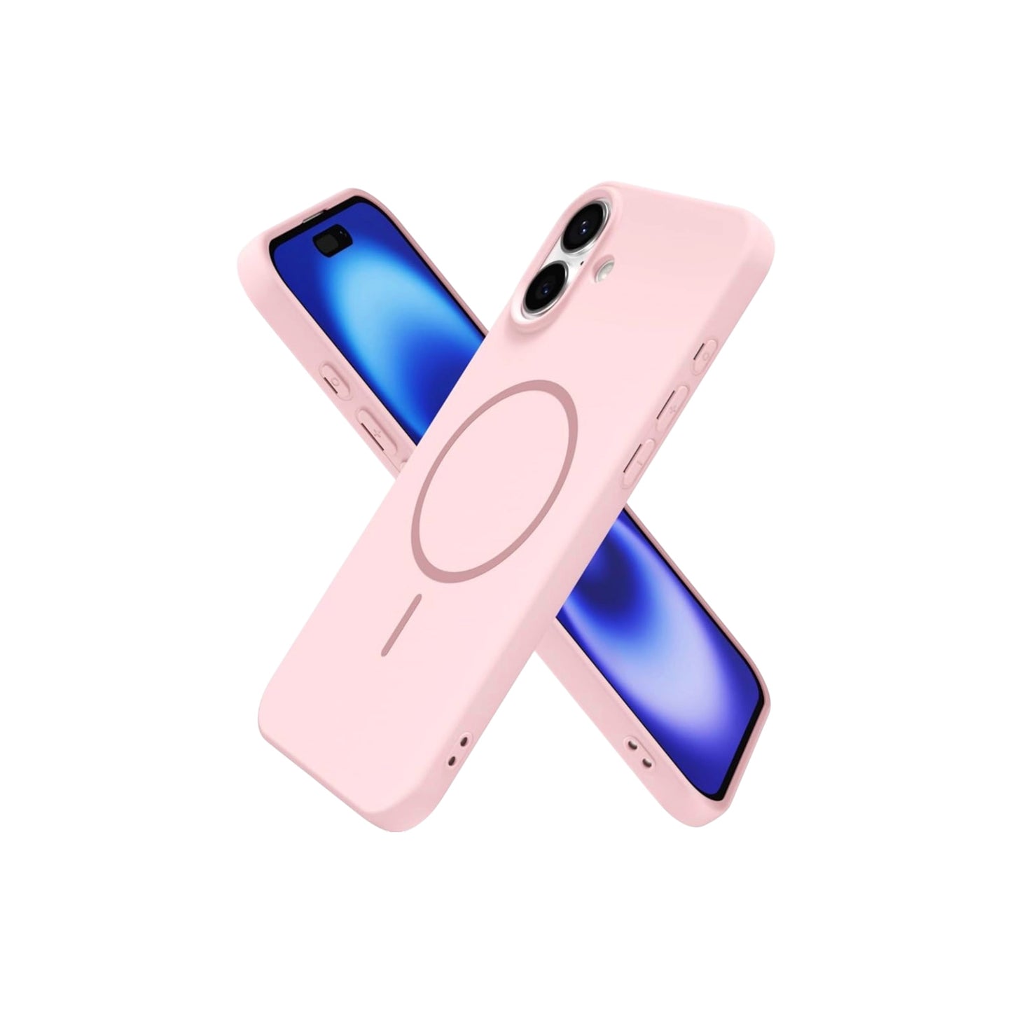 For Iphone 16 Plus Silicone MagSafe Case- Pink