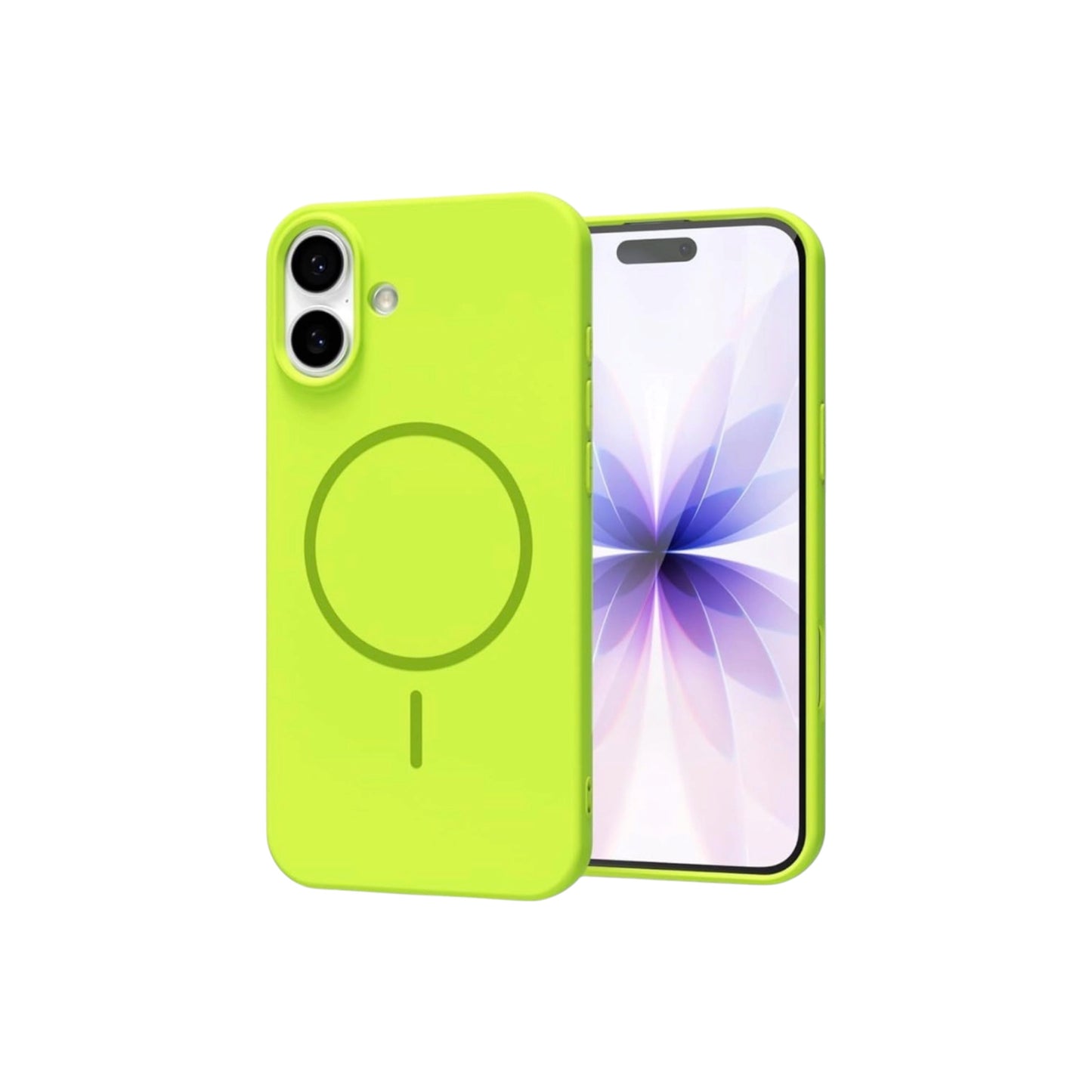 For Iphone 16 Silicone MagSafe Case- Neon