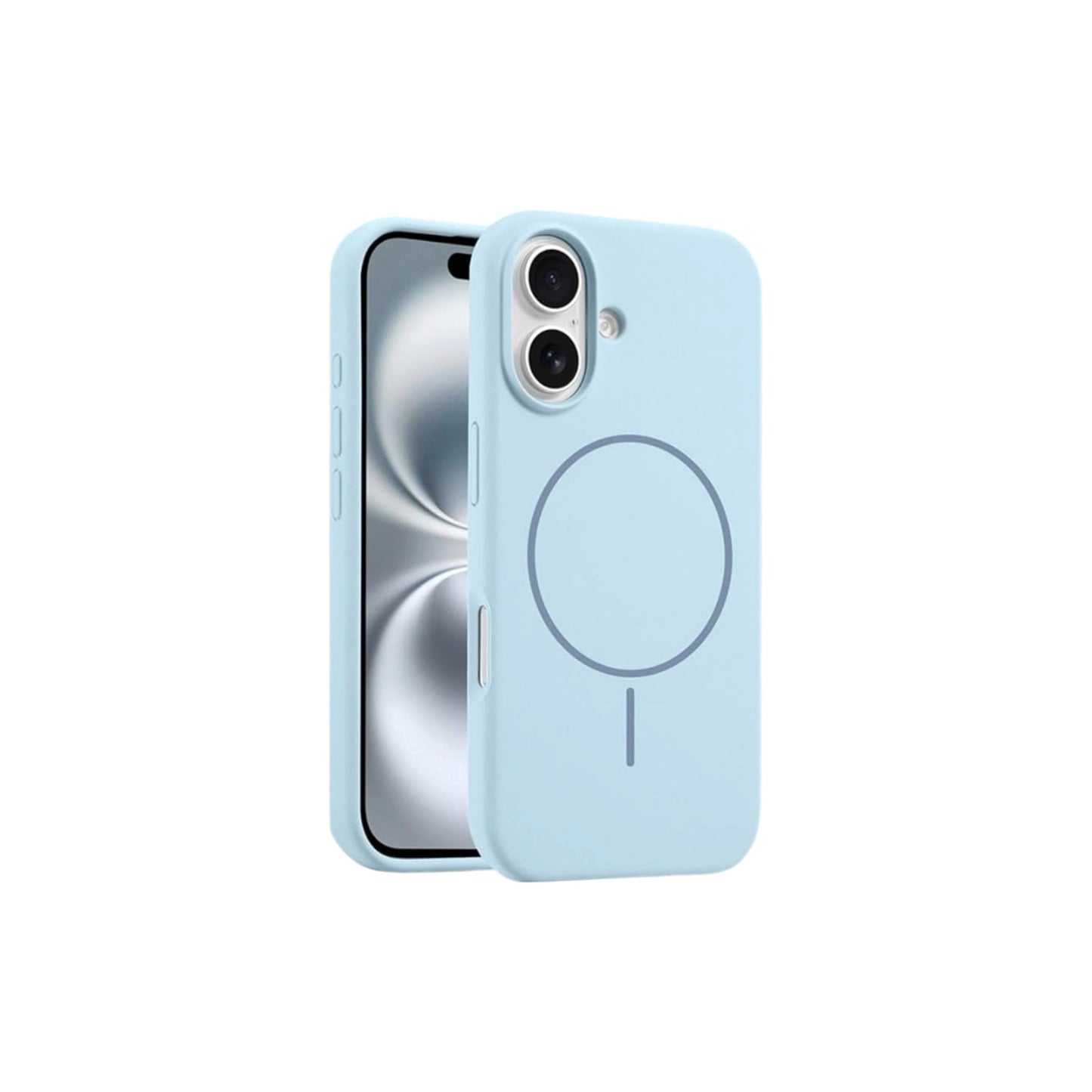 For Iphone 17 Silicone MagSafe Case- Light Blue