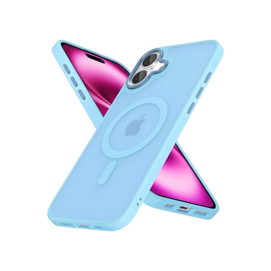 For Iphone 17 Transparent Magsafe Case- Blue