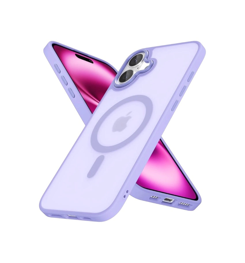 For Iphone 17 Transparent Magsafe Case- Purple