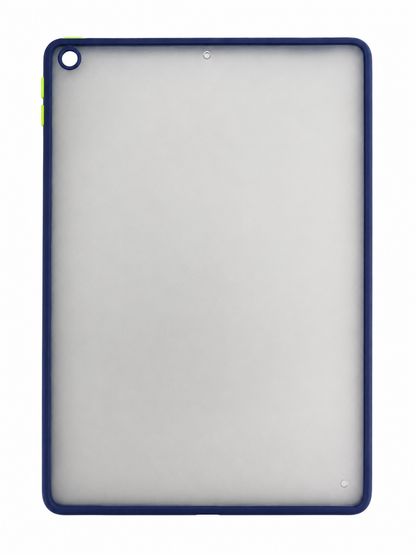 Slim Frosted Back Case for iPad 10.2 (7th/8th/9th Generation) – Navy Blue with Neon Lime Buttons