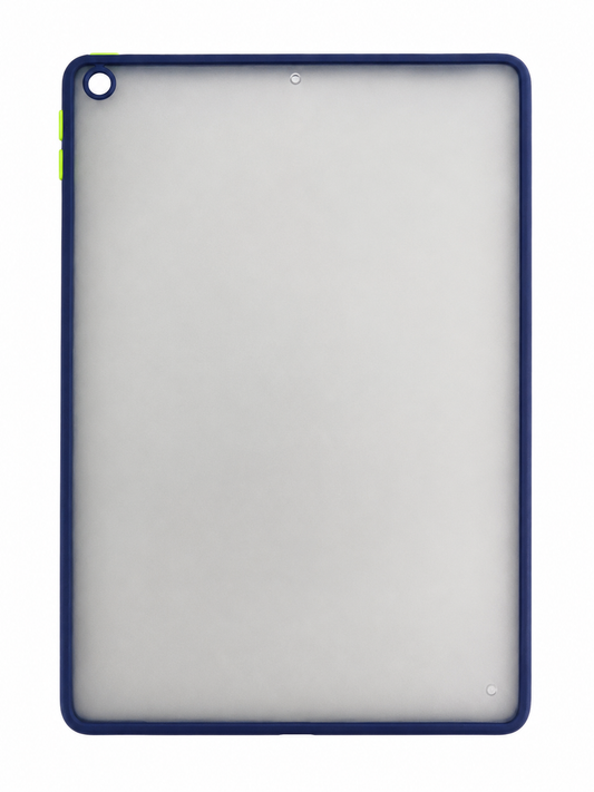 Slim Frosted Back Case for iPad 10.2 (7th/8th/9th Generation) – Navy Blue with Neon Lime Buttons