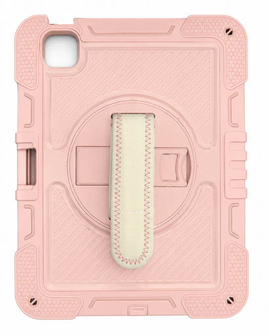Premium Rugged Tablet Case with Rotating Hand Strap & Kickstand for iPad Pro 11" (2024) – Pink