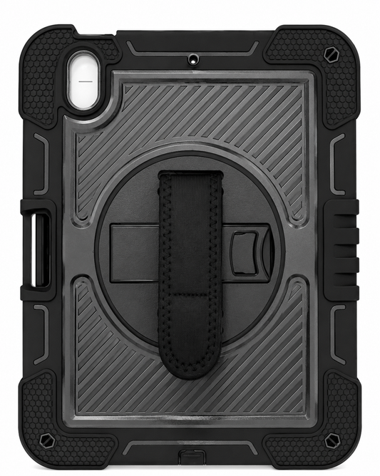 Rugged 360° Rotating Shockproof Case for iPad 10 (2022) / iPad 11 (A16, 2025) – Black
