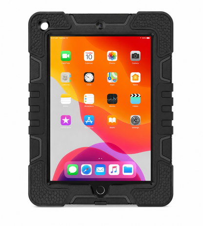360° Heavy Duty Shockproof Case (Black) with Hand Strap & Rotating Stand for iPad 10.2 (2019/2020/2021)
