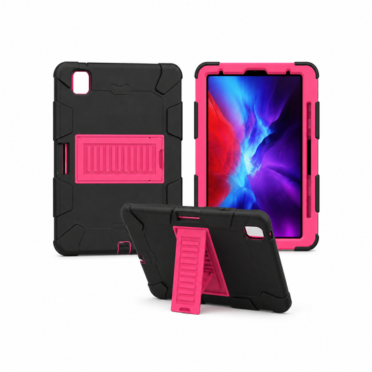 Heavy Duty Kickstand Case for iPad Pro 11" (2018/2020) – Black & Pink