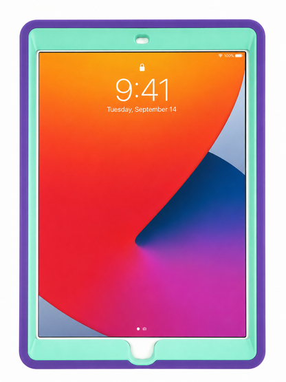 For Apple iPad 9th 8th 7th Gen 10.2 inch Tablet - purple & turquoise